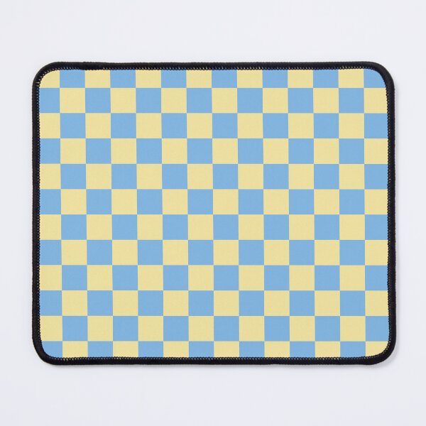 Item preview, Checkered Check Pattern in Butter Yellow and Sky Blue designed and sold by kierkegaard.