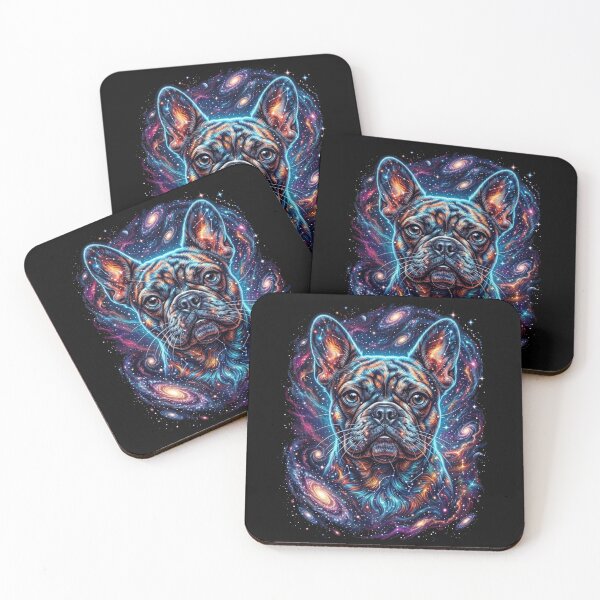 Item preview, Cosmic French Bulldog Galaxy Neon Dog Art designed and sold by Alma en Cada Detalle.