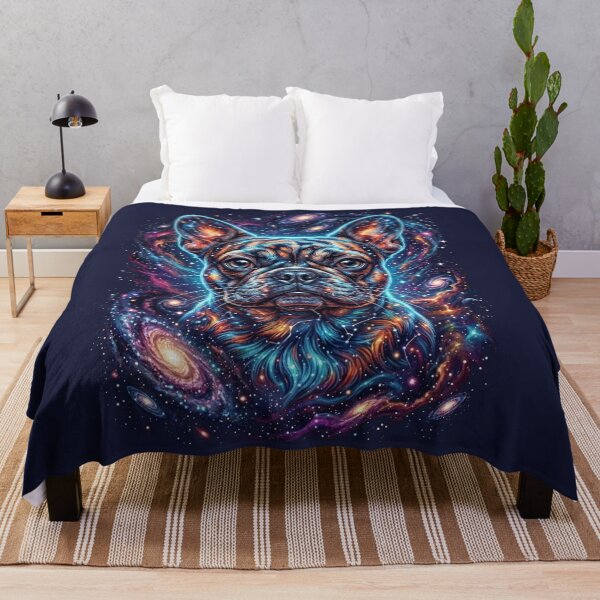 Item preview, Cosmic French Bulldog Galaxy Neon Dog Art designed and sold by Alma en Cada Detalle.