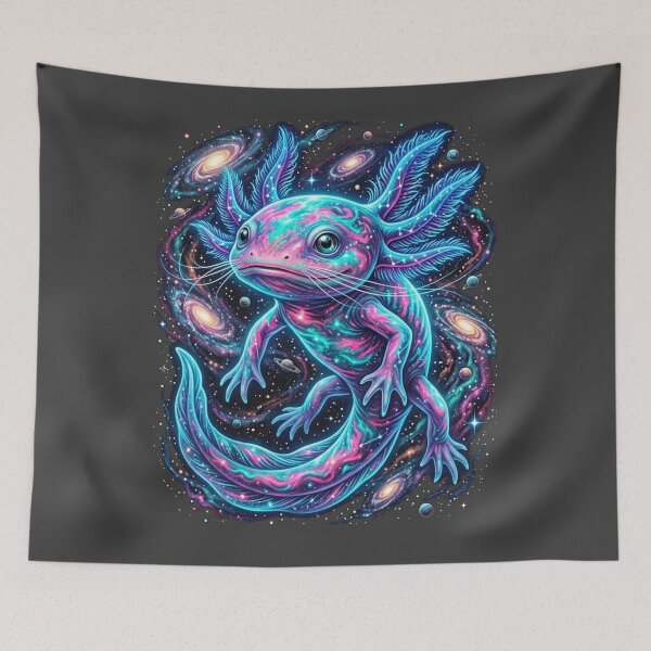 Item preview, Cosmic Axolotl Galaxy Neon Space Art designed and sold by Alma en Cada Detalle.