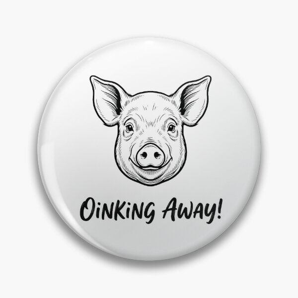 Item preview, Minimalist Oinking Away Pig Graphic Design designed and sold by HardYardCo.