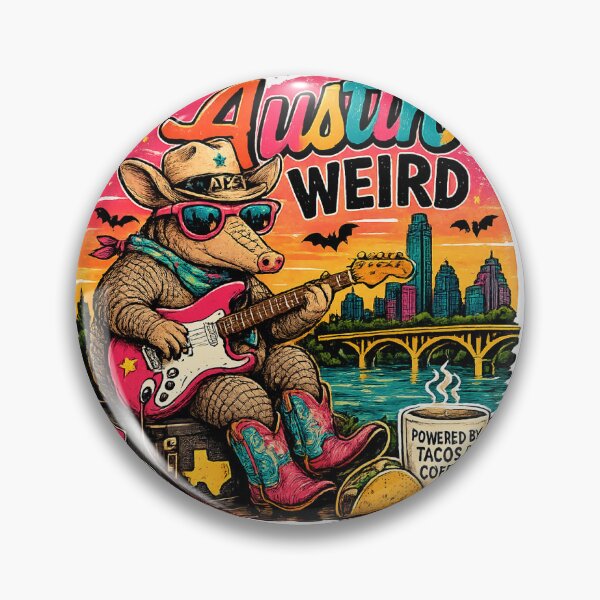 Item preview, Keep Austin Weird Armadillo Sticker – Retro Austin Texas Music Vibes Graphic designed and sold by CurlyAngle.
