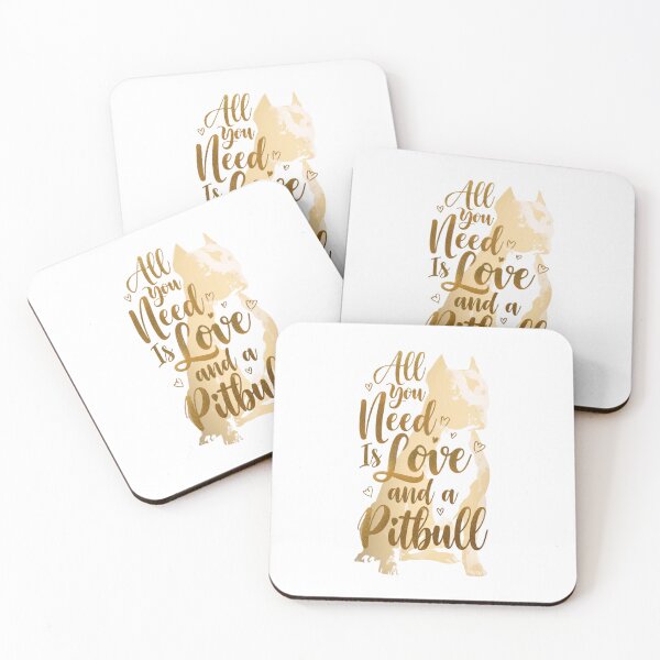 Item preview, All You Need Is Love and a Pitbull - Gold Metallic Silhouette designed and sold by My Pitbull Place.