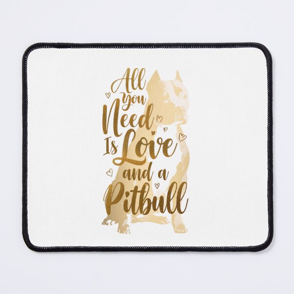 Item preview, All You Need Is Love and a Pitbull - Gold Metallic Silhouette designed and sold by My Pitbull Place.