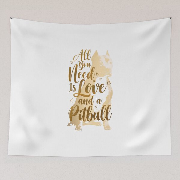 Item preview, All You Need Is Love and a Pitbull - Gold Metallic Silhouette designed and sold by My Pitbull Place.