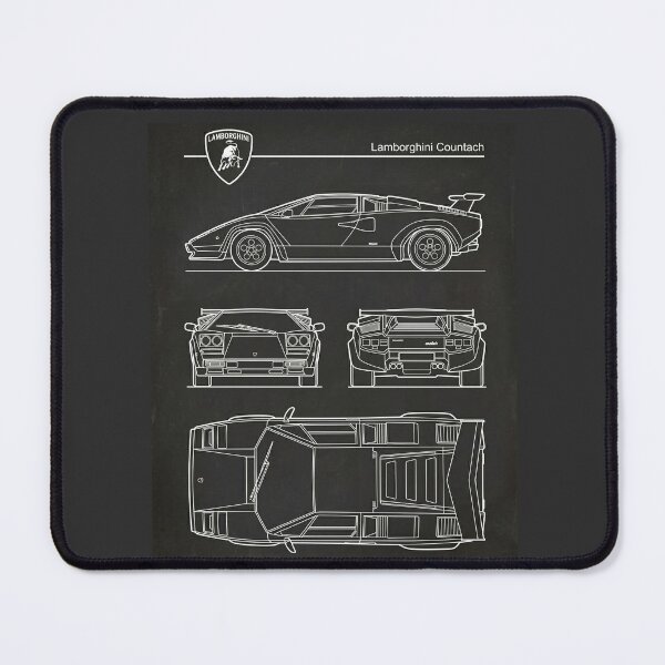 Item preview, Lamborghini Countach Blueprint Vintage Retro Supercar Outline designed and sold by Motorline44.