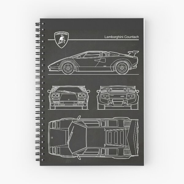 Item preview, Lamborghini Countach Blueprint Vintage Retro Supercar Outline designed and sold by Motorline44.