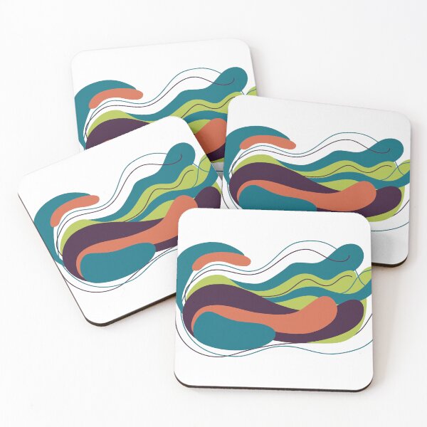 Item preview, Abstract Colorful Flowing Waves Illustration designed and sold by BetweenForms.