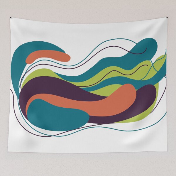 Item preview, Abstract Colorful Flowing Waves Illustration designed and sold by BetweenForms.