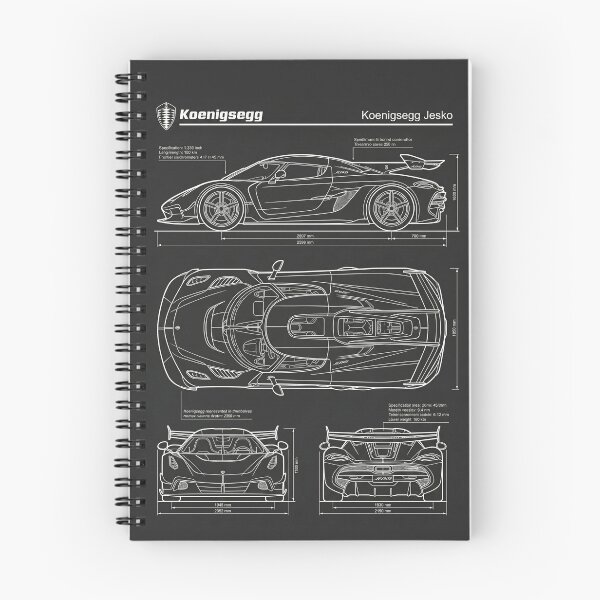 Item preview, Koenigsegg Jesko Blueprint Swedish Megacar Speed Record Outline designed and sold by Motorline44.
