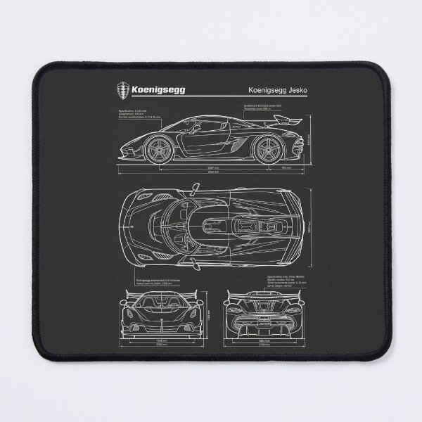 Item preview, Koenigsegg Jesko Blueprint Swedish Megacar Speed Record Outline designed and sold by Motorline44.