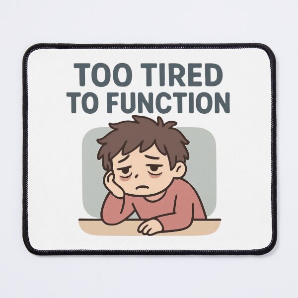 Item preview, Too Tired To Function | Kawaii Burnout Meme designed and sold by Noxivora.