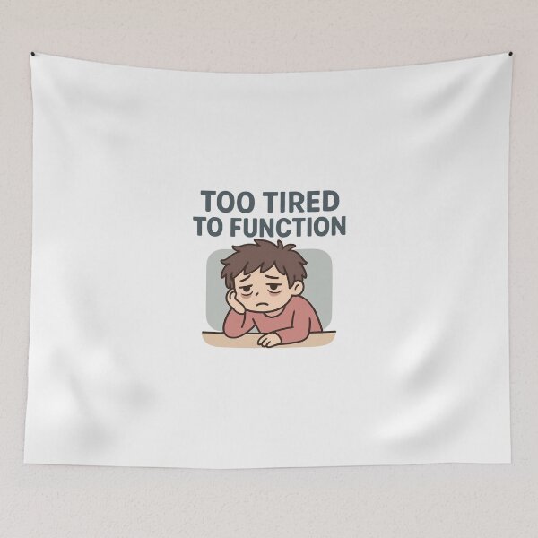 Item preview, Too Tired To Function | Kawaii Burnout Meme designed and sold by Noxivora.