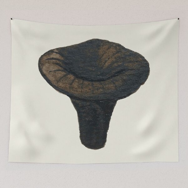 Item preview, Black trumpet mushroom - hand-painted with watercolor. designed and sold by Greitas.