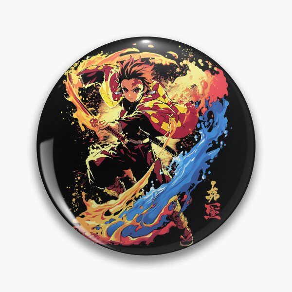 Item preview, Demon Slayer Tanjiro Kamado Fire Water Breathing Anime Art designed and sold by siennalabeoo.