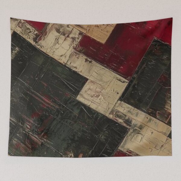 Item preview, Abstract Red Green and Gold Pattern designed and sold by ZedColors.