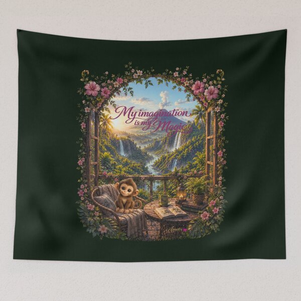 Item preview, My Imagination Is My Magic – Cozy Jungle Volcano Aesthetic designed and sold by Aimetoi.