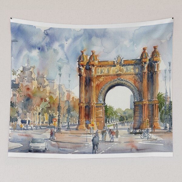 Item preview, Barcelona Arc de Triomf Watercolor designed and sold by caracatita75.