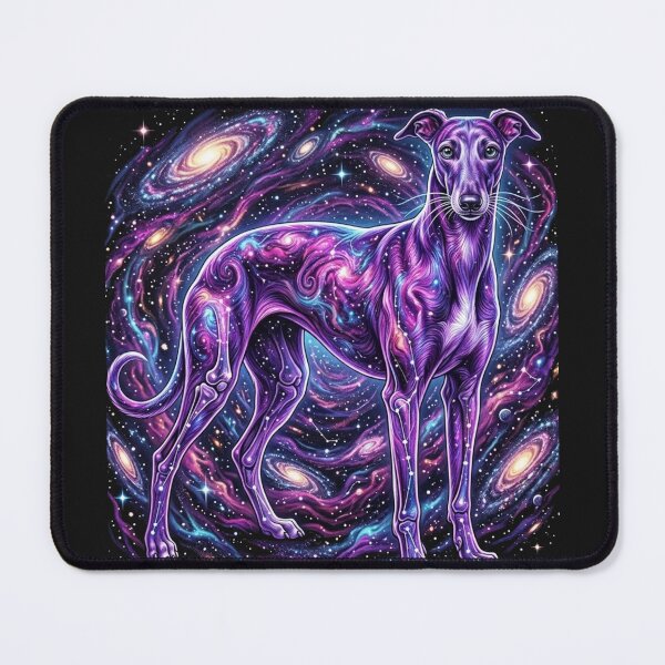 Item preview, Cosmic Greyhound Galaxy Neon Purple Dog Art designed and sold by Alma en Cada Detalle.