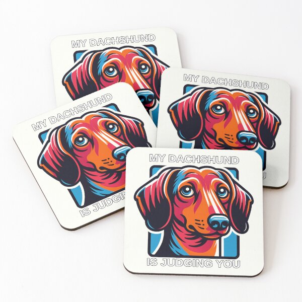 Item preview, My Dachshund Is Judging You Sticker | Side Eye Wiener Dog designed and sold by TheSlapStackShop.