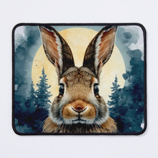 Item preview, Mystical Moon Rabbit Watercolor Forest Animal Art designed and sold by Biedroneczka.