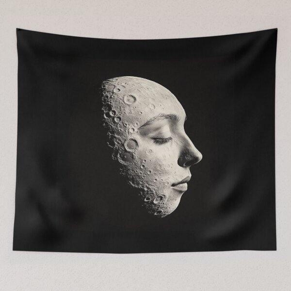Item preview, Moon With Human Face Retro Celestial Art Design 3 designed and sold by WordPlayStudio.