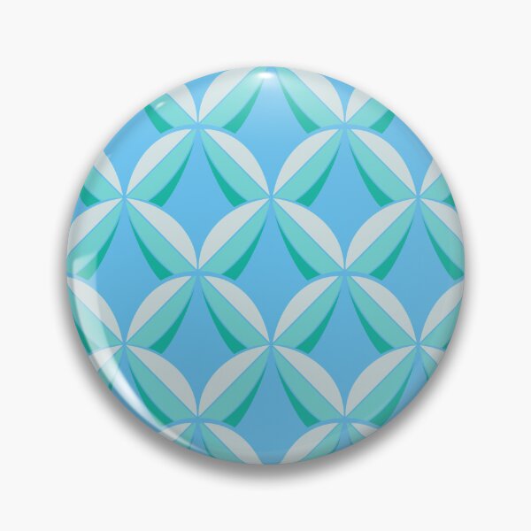 Item preview, Aqua & Teal Geometric Petal Pattern – Retro Floral Seamless Design designed and sold by Tideflowerstudio.