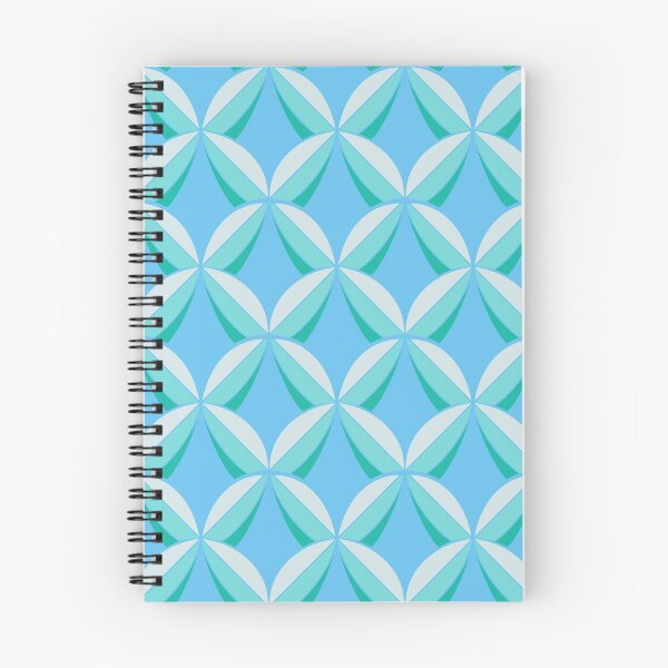 Item preview, Aqua & Teal Geometric Petal Pattern – Retro Floral Seamless Design designed and sold by Tideflowerstudio.