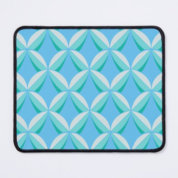 Item preview, Aqua & Teal Geometric Petal Pattern – Retro Floral Seamless Design designed and sold by Tideflowerstudio.