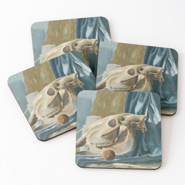 Item preview, Still Life with Skull and Blue Drapery designed and sold by AlleAtelier.