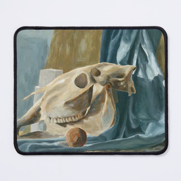 Item preview, Still Life with Skull and Blue Drapery designed and sold by AlleAtelier.