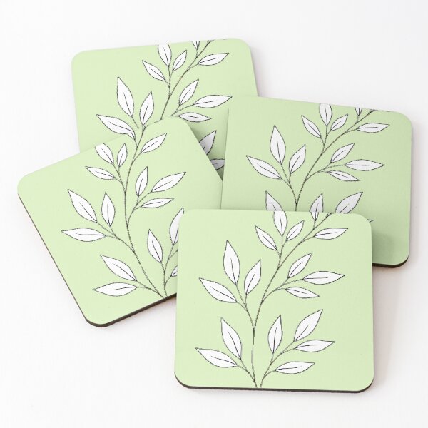 Item preview, Minimalist Botanical Branch Line Art - Elegant Black and White Leaves designed and sold by RBCTk.