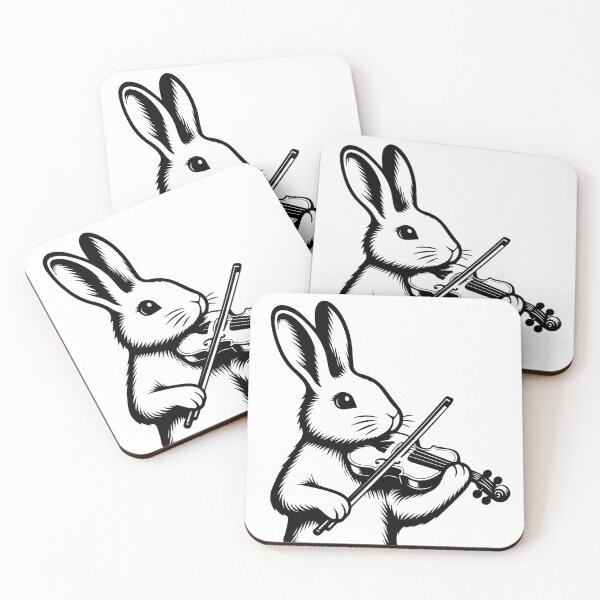 Item preview, Rabbit playing the violin designed and sold by heptenart.