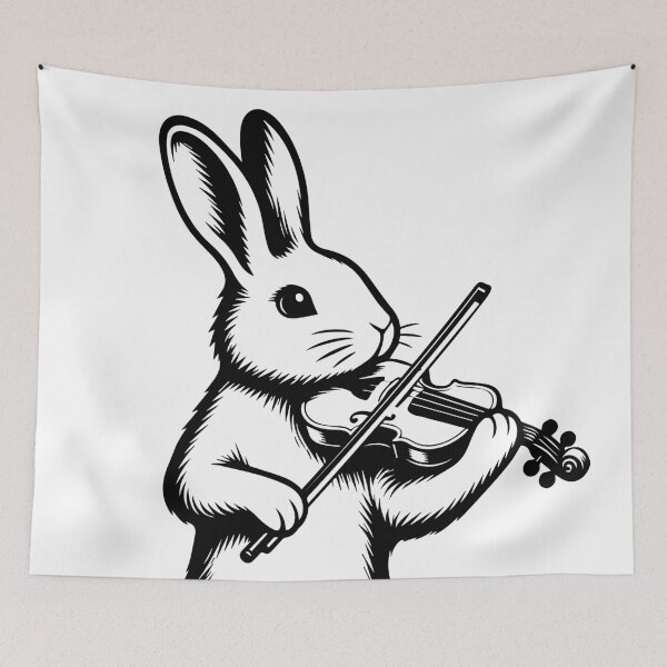 Item preview, Rabbit playing the violin designed and sold by heptenart.