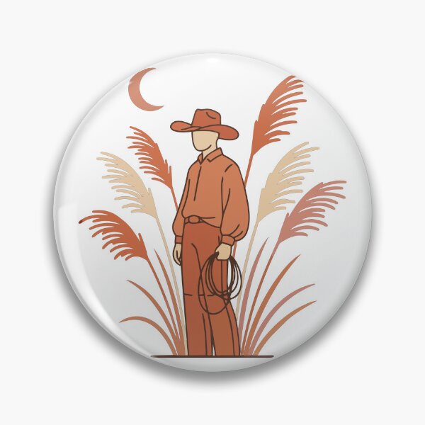 Item preview, Minimalist Western Cowboy Art - Terracotta Desert Lasso Silhouette with Pampas & Moon designed and sold by BestChoiceService.