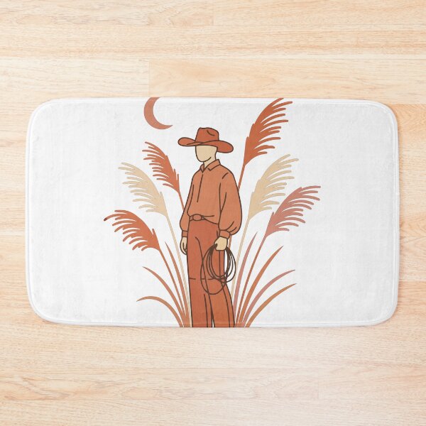 Item preview, Minimalist Western Cowboy Art - Terracotta Desert Lasso Silhouette with Pampas & Moon designed and sold by BestChoiceService.