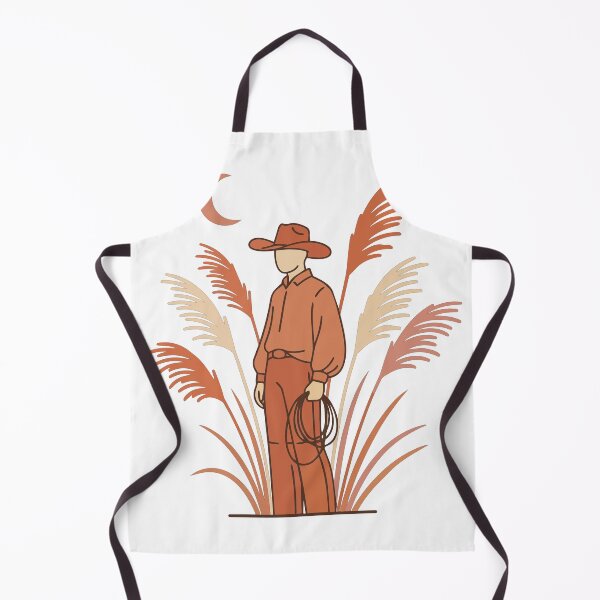 Item preview, Minimalist Western Cowboy Art - Terracotta Desert Lasso Silhouette with Pampas & Moon designed and sold by BestChoiceService.