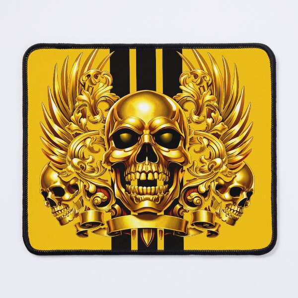 Item preview, Gold Metallic Skull With Wings — Luxury Gothic Graphic Art designed and sold by houta.