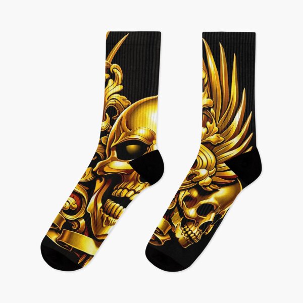 Item preview, Gold Metallic Skull With Wings — Luxury Gothic Graphic Art designed and sold by houta.
