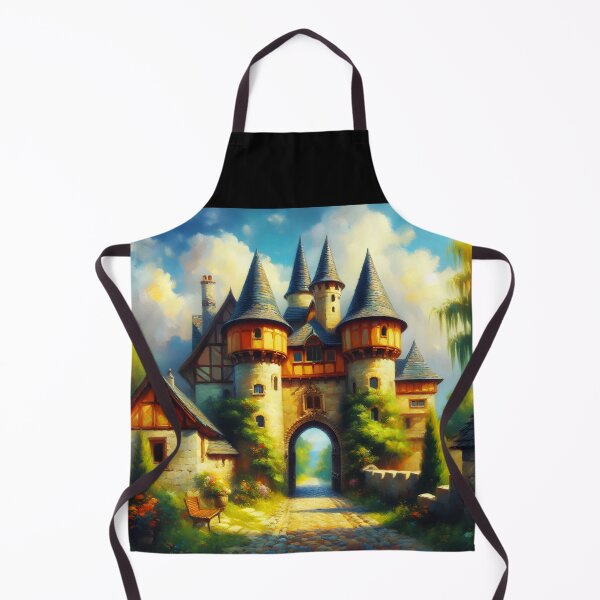 Item preview, Medieval Castle Gate – Beautiful Painterly Summer Day Fantasy Scene designed and sold by EmeraldeaArt.