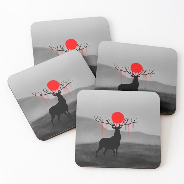 Item preview, Surreal Deer Beneath the Red Sun designed and sold by Ola-urb.