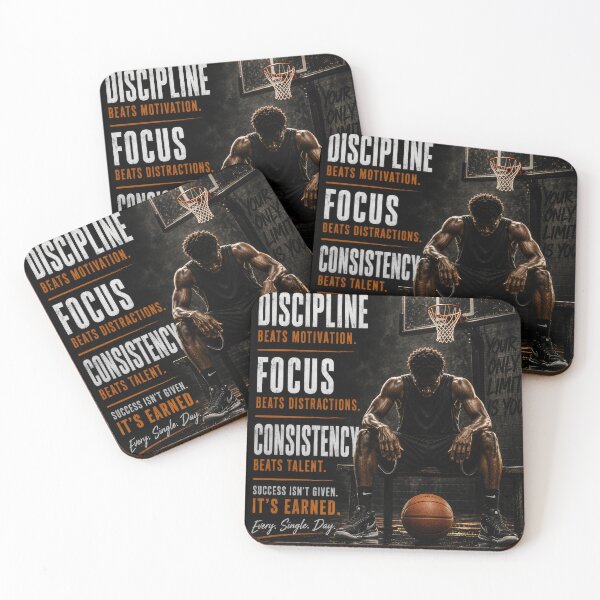 Item preview, Discipline Focus Consistency Basketball Motivation Poster designed and sold by ArtComixHaven.