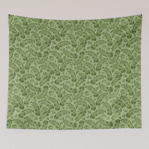 Item preview, Watercolor leaves in shades of green designed and sold by Hanna McCown.