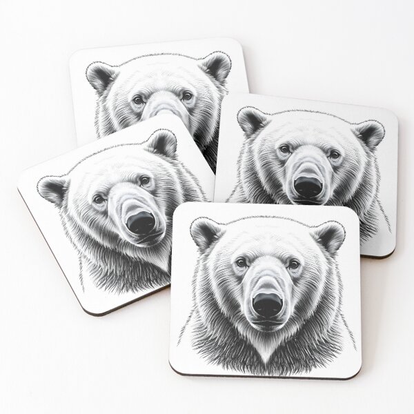 Item preview, Frozen Majesty: Realistic Polar Bear Sketch in the Arctic Silence designed and sold by Henrylifestyle2.
