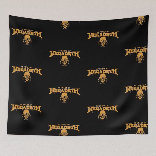 Item preview, Megadeth 35 Years Anniversary Logo - Gold Vic Rattlehead Art designed and sold by 1001T-Shirt.