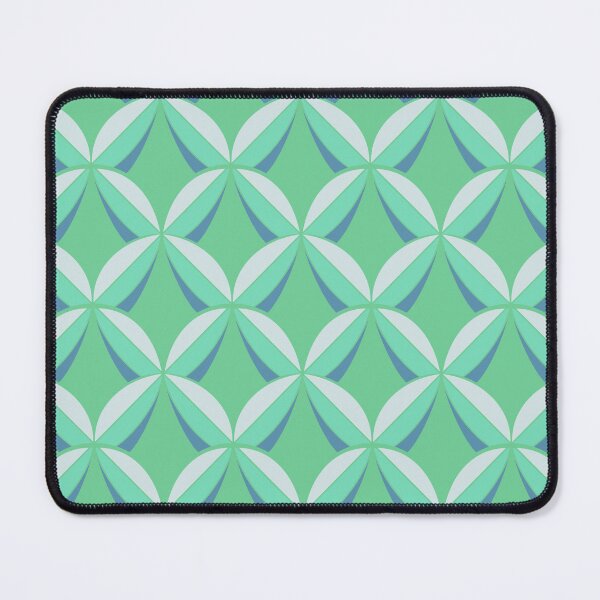 Item preview, Mint & Teal Geometric Petal Pattern – Retro Floral Seamless Design designed and sold by Tideflowerstudio.