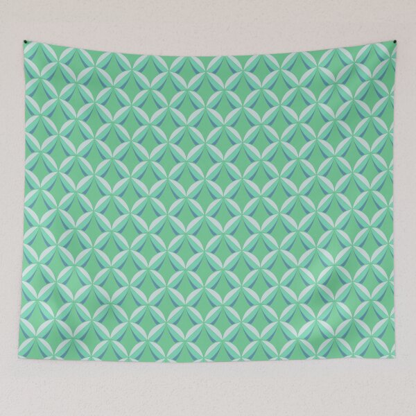 Item preview, Mint & Teal Geometric Petal Pattern – Retro Floral Seamless Design designed and sold by Tideflowerstudio.