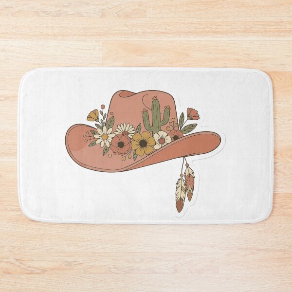 Item preview, Pink Floral Cowboy Hat Sticker - Aesthetic Western Cactus & Feathers Art designed and sold by BestChoiceService.