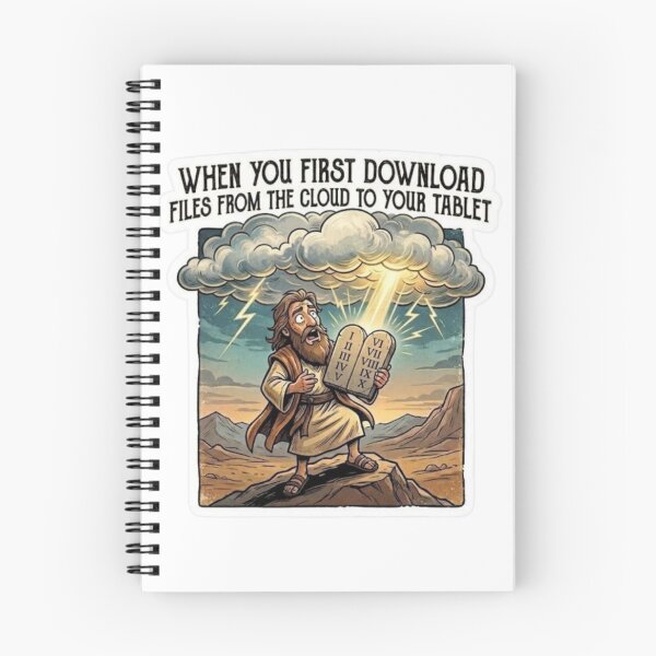 Item preview, When You First Download Files From The Cloud To Your Tablet – Biblical Tech Meme designed and sold by MerchlyMike.