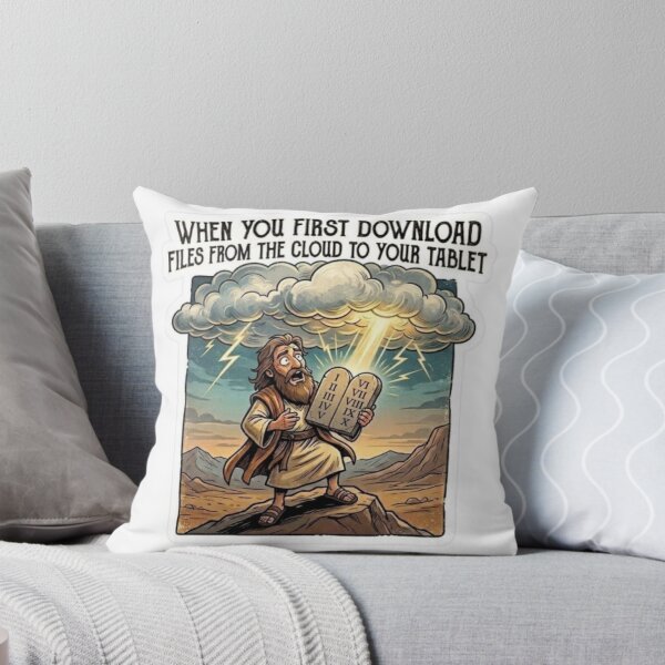Item preview, When You First Download Files From The Cloud To Your Tablet – Biblical Tech Meme designed and sold by MerchlyMike.
